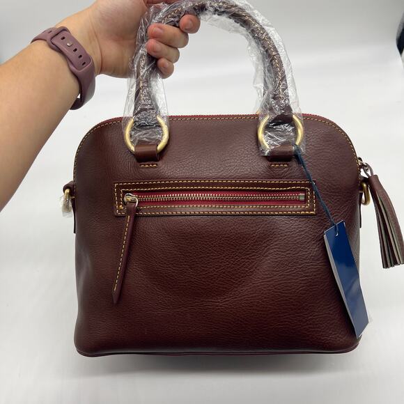 Dooney & Bourke Handbags Florentine Leather Domed Satchel Chestnut - Picture 2 of 16
